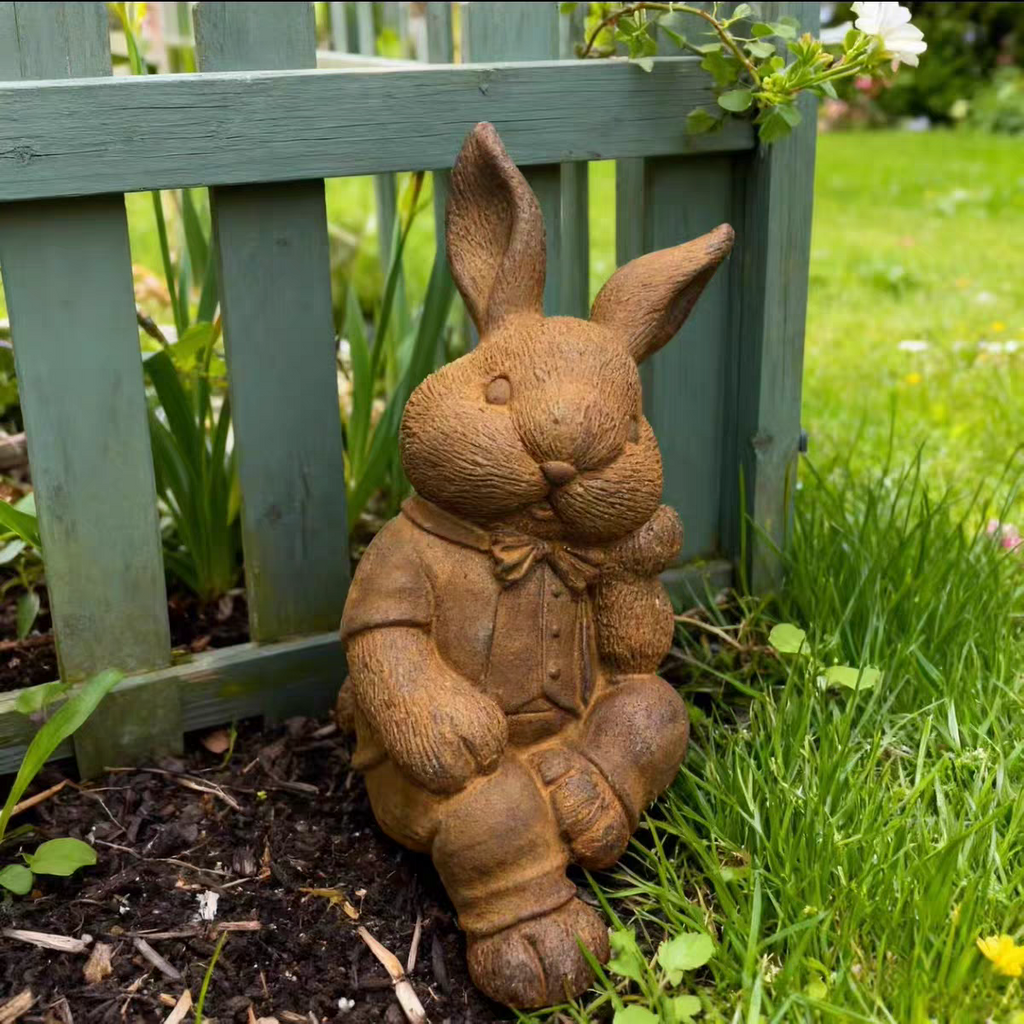 Rabbit with chin resting on its hand