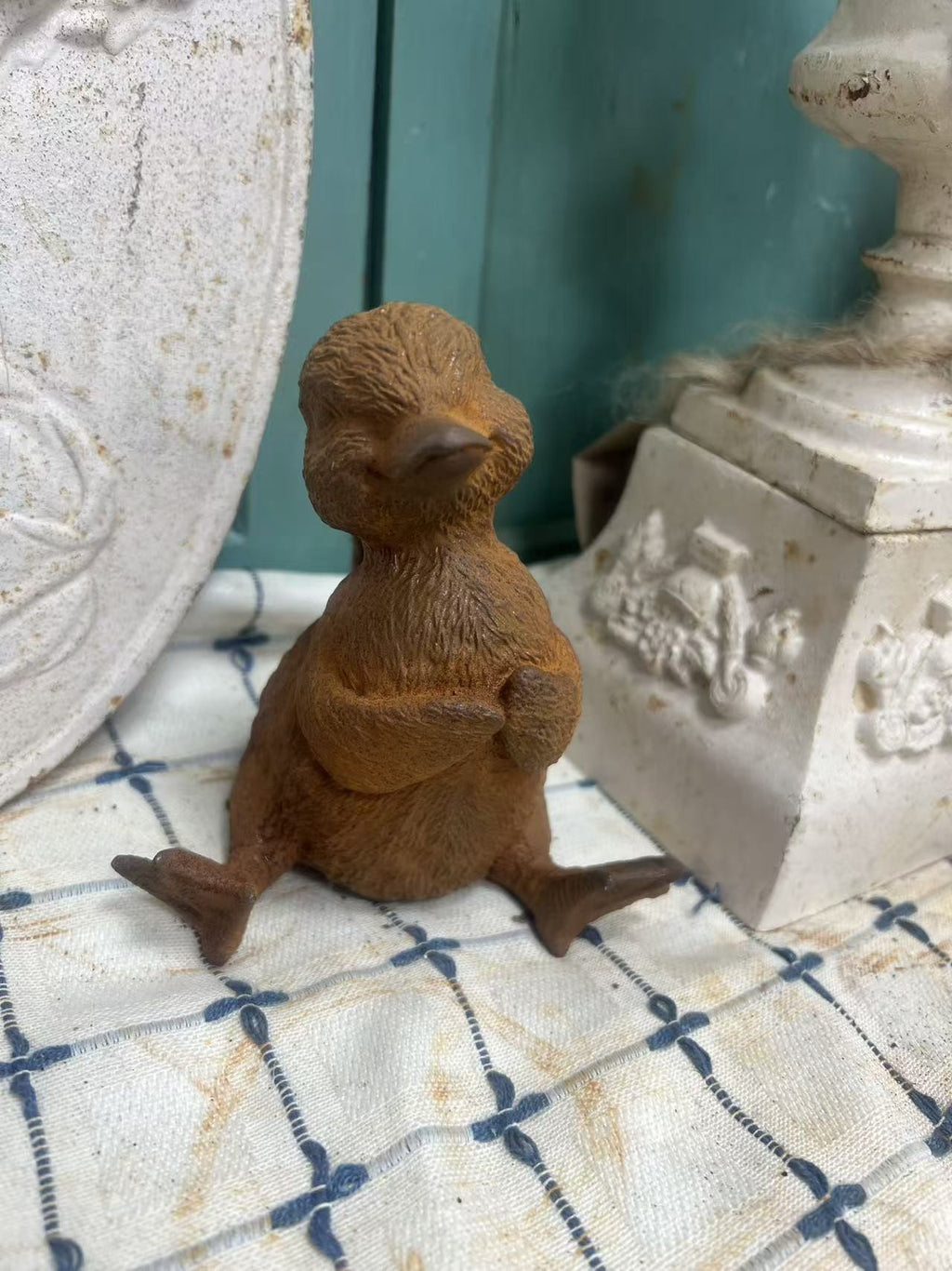 Squatting duck