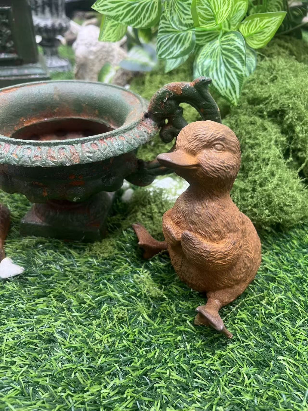 Squatting duck