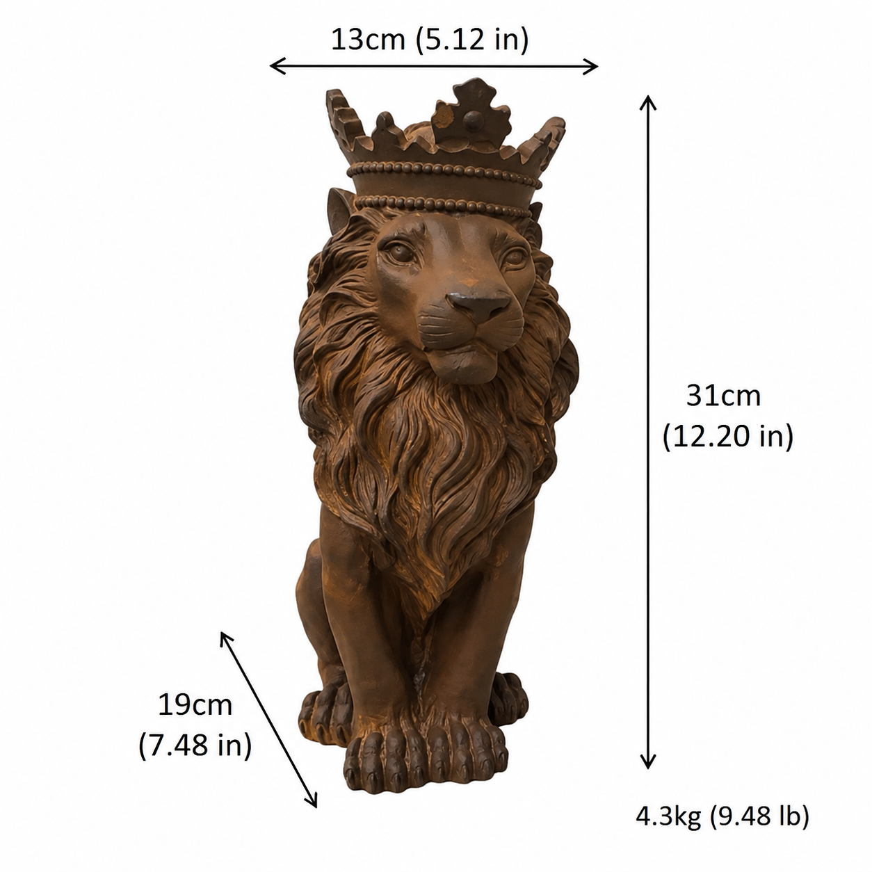 Crowned Lion King Statue