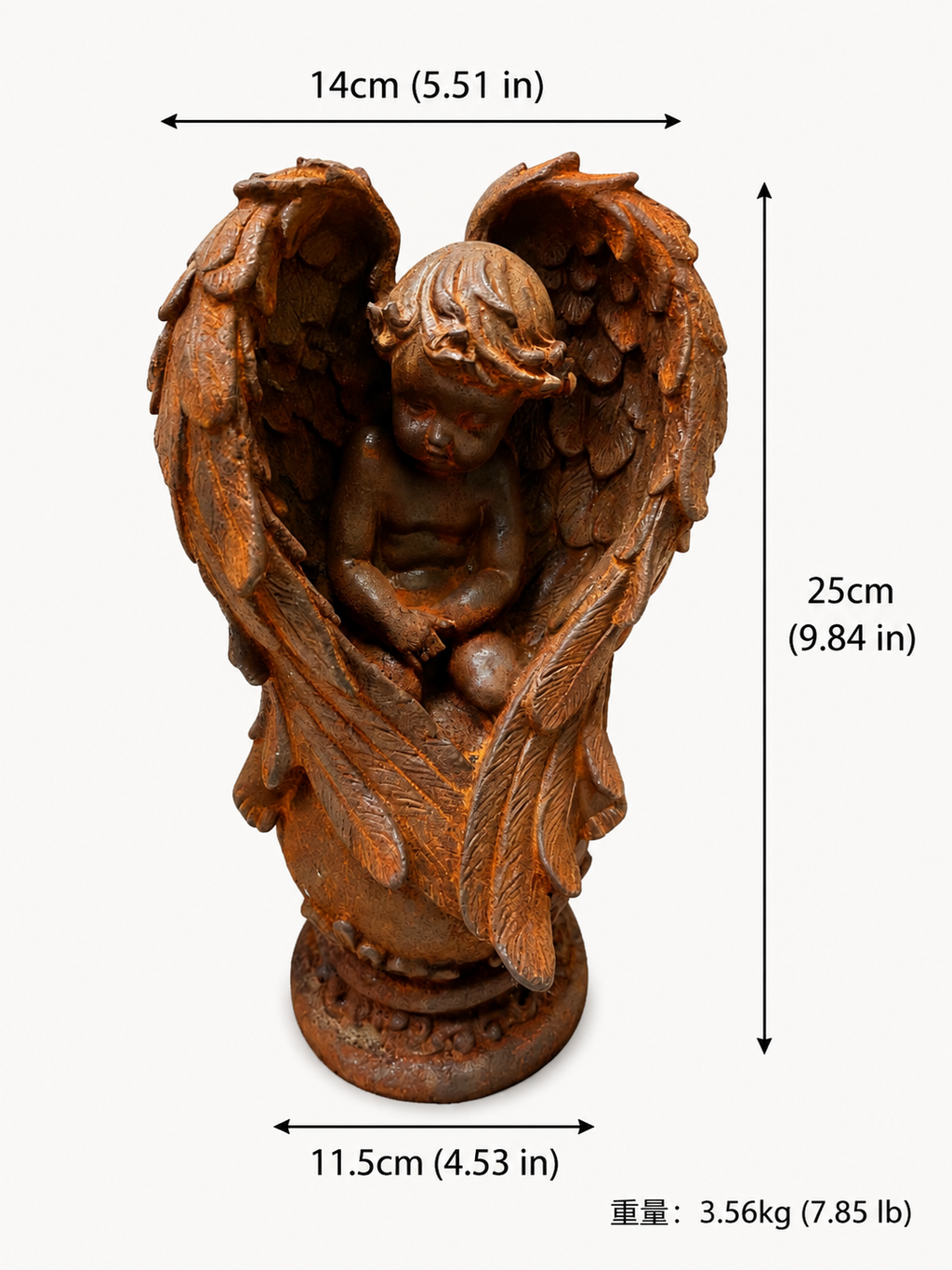 Rusty kneeling prayer angel