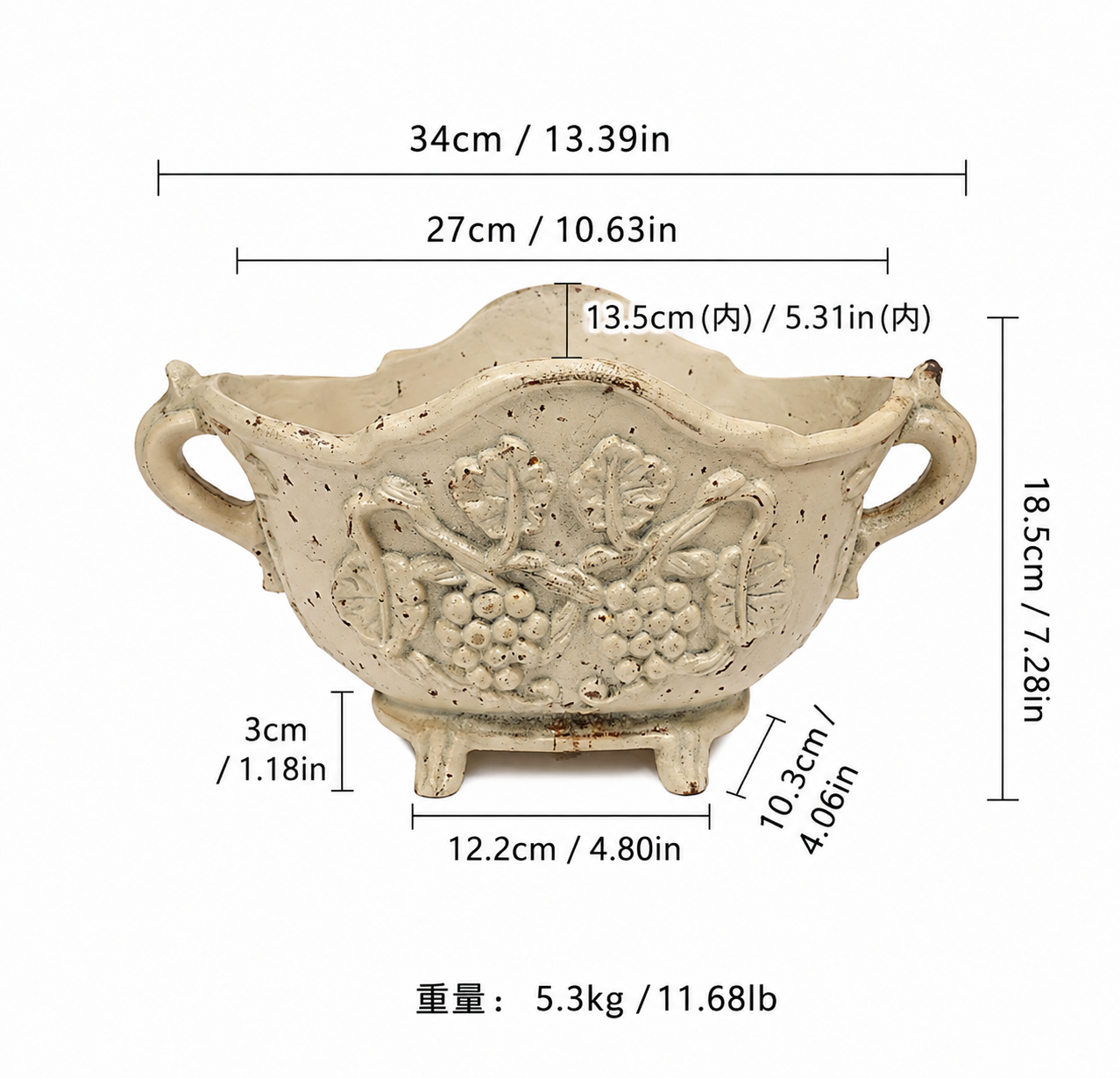 Double-eared grape pot